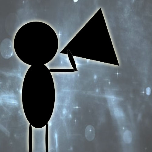 stick figure with a microphone